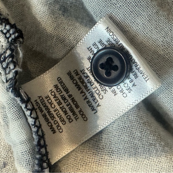 beachlunchlounge Navy and White Plaid Button-Down Shirt - Picture 5 of 6